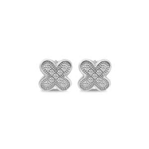 Pendientes Zarkan con Forma de Mariposa y Flores, Chapados en Oro de 18K, con Perla de Agua Dulce y Diamante - Product Image 4