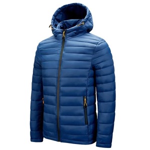 Veste d'hiver épaisse et chaude de couleur unie pour homme, en gros, avec logo personnalisé, veste matelassée personnalisée - Product Image 4
