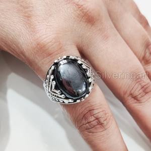 Bague pour homme en argent sterling 925 avec pierre précieuse onyx noir naturel, pierre de naissance de décembre, toutes tailles, bijoux arabes fins, vente en gros - Product Image 5