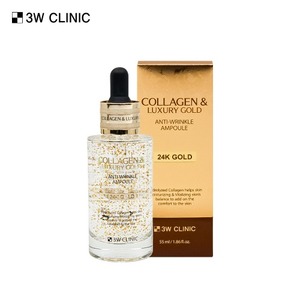 Ampolla Antiarrugas de Lujo 3W Gold 55ml con Hilos de Colágeno Clínico para el Rostro, Calma y Reduce los Poros, Uso Doméstico, con Escualano - Product Image 1