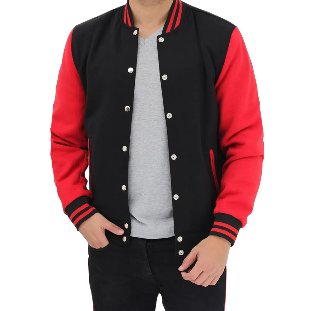 Custom Design Men Double Pocket Adjustable Half Zip Pullover Streetwear Men Windbreaker Varsity Jacket 2022
