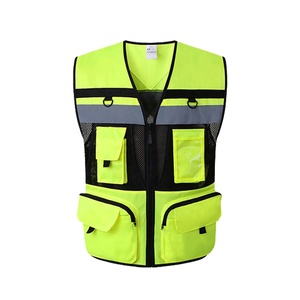 Chaleco de Seguridad de Alta Visibilidad, Personalizable con su Logotipo, Ropa de Trabajo Protectora con 5 Bolsillos y Tiras Reflectantes, Chaleco de Trabajo para Exteriores - Product Image 4