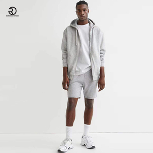 New Trendy Men's Custom Print logo 100% algodón Terry High Quality Custom Casual Fleece Gym Sweat Cargo Shorts - Product Image 3