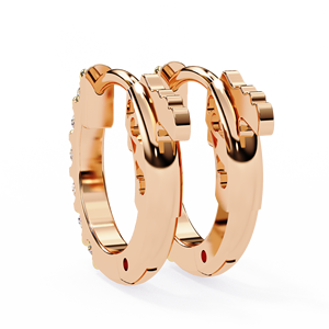 Pendientes de Diamantes Cultivados en Laboratorio, Corte Redondo, 0.92 CTW, Oro Rosa de 14K, Claridad VVS VS, Regalo de Aniversario para Mujer - Product Image 3