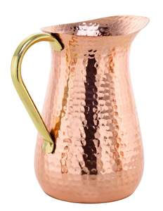 Handcrafted Antique Copper Pitcher Set Decorative Hammered Copper Carafe - Premium Wedding Gift & Indian Traditional Kitchenware - Product Image 6