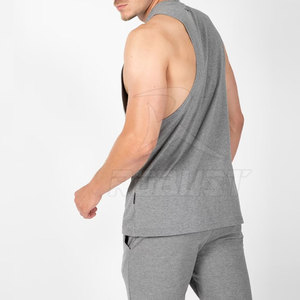 Camiseta sin mangas de algodón y fibra de bambú de alta calidad para hombre, transpirable, ecológica, para gimnasio y fitness, talla personalizada, técnica de lavado OEM - Product Image 2