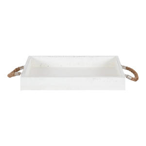 Bandeja recubierta blanca más vendida con mango de cuerda Bandejas de forma cuadrada plateadas para el hogar y utensilios de cocina de hotel que sirven bebidas India - Product Image 1