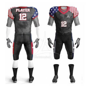 Ensembles d'uniformes de football américain de haute qualité, respirants, grande taille, manches courtes, 100% polyester, séchage rapide, entraînement, matchs - Product Image 6