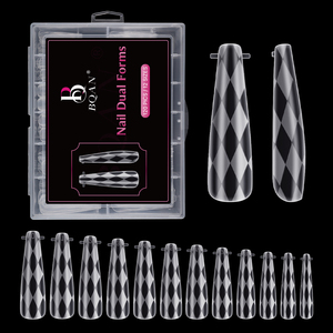 Bán buôn 120 chiếc móng giả 3D phủ men pha lê, móng acrylic nối dài kiểu stiletto, móng giả phủ kín, khuôn móng kép - Product Image 2