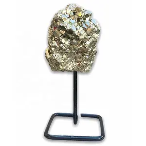 Support en Pyrite brut personnalisé, fait à la main, Point de cristal brut sur support, cristal brut de Pyrite, spécimen de cristal sur support - Product Image 1