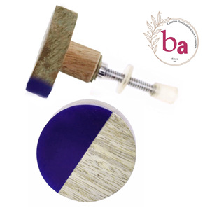 Boutons en bois de résine bleu moderne pour armoires tiroir porte tirer la poignée pour la cuisine salon salle de bain artisanat extérieur garde-robe - Product Image 1