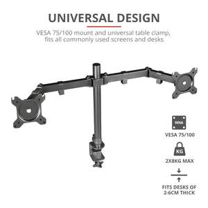 Soporte de Brazo para Dos Monitores GXT 1120 Mara, VESA 100 x 100, para Monitores Trust TV, 16 kg, Soporte de Escritorio para TV/Monitor, Suministros de Oficina 23941 - Product Image 3
