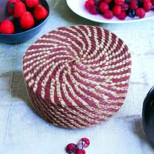 Handmade Multicolor Natural Sabai Grass Storage Multipurpose Box <b>Lid</b> Bulk Price Chapati Chapati Box for Home Herb Spice Tools - Product Image 4