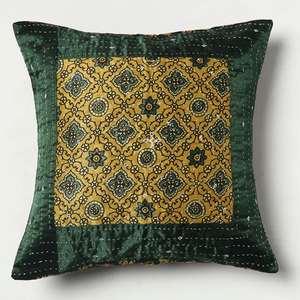 Mashru Lụa Sang Trọng Đệm Bao Gồm Chất Lượng Cao Cotton Thêu Vỏ Gối Sọc Chắp Vá Trang Trí Ném 16x16 - Product Image 5