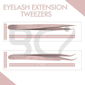 Straight and Curved Shaped Newest Product Fiber Tip Eyelash Extension Tweezers Good Quality Eyelash Grafted Tweezers - Product Image 4
