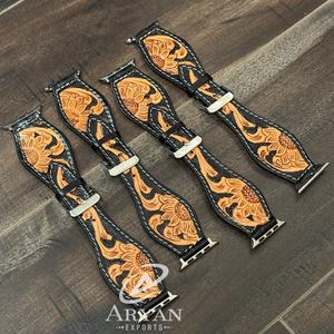 Diseño de lujo personalizado correa de cuero mecanizada a mano correas de reloj de cuero genuino Vintage para hombres y mujeres correas de reloj de liberación rápida - Product Image 1