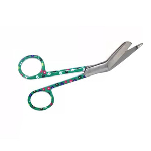 Ciseaux à pansement en acier inoxydable gravés personnalisés de haute qualité 5.5 pouces ensemble d'instruments manuels à impression florale colorée - Product Image 3