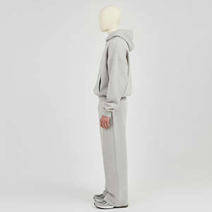 Ensemble survêtement personnalisé avec impression 3D en relief, streetwear noir, hip hop, pantalon de survêtement et sweat-shirt, survêtement 3D en relief pour hommes - Product Image 3