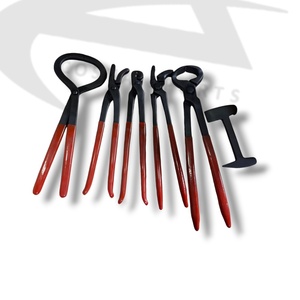 Kit d'outils d'entretien des sabots de cheval Costa Sports Equestrian, 6 pièces, acier inoxydable, revêtement en caoutchouc noir, sac d'outils de fermeur de sabots - Product Image 5