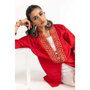 ชุดคุर्ติลำลองสีแดงพิมพ์ลายด็อบบี้สำหรับผู้หญิง ระบายอากาศได้ดี สวมใส่สบาย มีไซส์ XS ความยาวคลุมเท้าและความยาวระดับเข่า  เหมาะสำหรับใส่ไปเที่ยวคลับหรือใส่ในวันพักผ่อน - Product Image 3