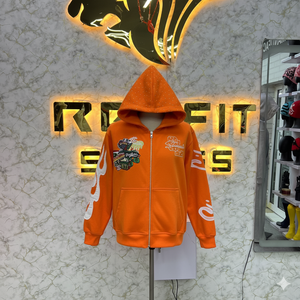 Meilleure vente de qualité pure sweat à capuche zippé fabriqué en usine strass veste zippée lavage à l'acide vintage lavé hommes polaire streetwear à capuche - Product Image 1