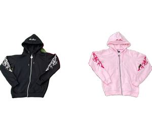 Top qualité multicolore vêtements pour hommes sweats à capuche zippés sweats personnalisés 100% coton vêtements de rue côté sweat à capuche imprimé pour hommes - Product Image 3