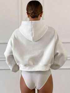 Mode décontractée, sweat à capuche à épaules tombantes pour femmes pull-over surdimensionné sweat-shirt avec logo personnalisé fournisseur de streetwear - Product Image 2