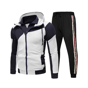 Conjuntos de Sudadera con capucha para hombre, sudaderas de dos piezas + pantalón de chándal, ropa cálida de Color sólido para otoño e invierno, chándal informal para hombre - Product Image 3
