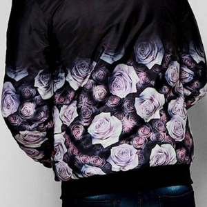 Chaqueta de invierno de béisbol de bombardero de satén para hombre hecha a medida con chaqueta de sublimación de cuello levantado - Product Image 4