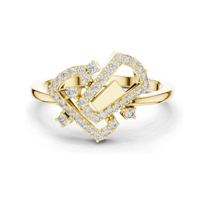 Bague élégante pour femme avec diamant de laboratoire, clarté VVS-VS EF, or 18 carats, 14 carats, 10 carats et argent 925, or rose, or jaune, or blanc - Product Image 1
