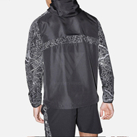 Haute qualité Polyester tissé course légère veste ensembles coupe-vent imperméable réfléchissant hommes Softshell survêtement