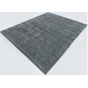 Alfombra Gabbeh de Lana Hecha a Mano, Color Gris Oscuro Plateado, Decoración Bohemia Rústica, Alfombra Grande para Piso, Hogar Acogedor 5056 - Product Image 1