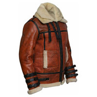 Chaquetas de Cuero con Forro de Piel para Hombre de Alta Calidad, Chaqueta Bomber de Piel de Oveja, Abrigo de Invierno de Alta Calidad para Hombre