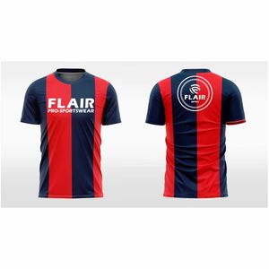 เสื้อฟุตบอลสำหรับเด็กเสื้อฟุตบอลผ้าโพลีเอสเตอร์100% ใส่สบายระบายอากาศได้ดีดีไซน์ย้อนยุคออกแบบได้ตามต้องการ - Product Image 1