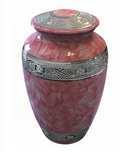 Urna de cremación de aluminio para adultos, acabado de mármol brillante, urna de cremación funeraria de METAL para cenizas humanos - Product Image 2