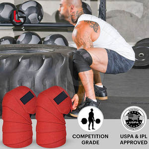 Best Selling Wholesale Custom <b>Knee</b> Wrap Powerlifting Gym Training <b>Compression</b> Workout <b>Knee</b> Wraps - Product Image 3