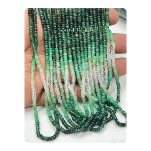 Cuentas Sueltas de Esmeralda Natural AAA en Forma de Rondel Facetado, Tamaño de Hilo de 14 Pulgadas - 4 mm - Product Image 1