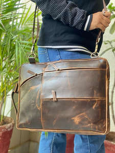 Real Handmade Crunch Leather Office Use Messenger <b>Bag</b> <b>Laptop</b> Leather <b>Bags</b> Leather Men Briefcase Crunch <b>Slim</b> Briefcase - Product Image 2