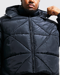Custom Logo High Quality Men's <b>Winter</b> Thick Cotton Puffer Jacket Stand Collar with Full Zipper Canvas Front Casual Style - Product Image 5