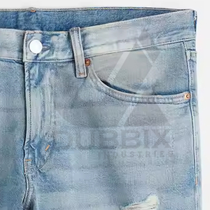 กางเกงยีนส์ขาสั้นสำหรับผู้ชายกางเกงขาสั้นแฟชั่นสำหรับผู้ชายกางเกงยีนส์ระบายอากาศได้ดี - Product Image 5