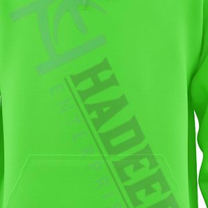 Sudadera con capucha de color verde brillante personalizada con estampado de texto Hadeed diagonal sudadera unisex sudadera casual moda streetwear Sudadera con capucha - Product Image 6