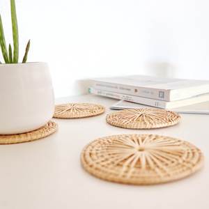<b>Rattan</b> Cup Coasters <b>Placemat</b> Set Saucer coaster Good Quality Natural Tea and Drinks Pads Table Kitchen <b>Placemats</b> - Product Image 5