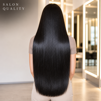 Extensions de cheveux humains naturels noirs, lisses et soyeux, 16 pouces, 100g, 1 paquet, double trame machine, trame douce pour la fabrication de perruques