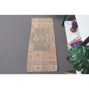 พรมวินเทจสไตล์ตุรกี ขนาด 1.5x3.4 ฟุต พรมลายพรางสีน้ำตาลแดง - Product Image 1