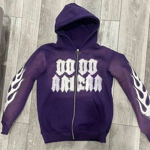 Applique personnalisée en détresse Patch broderie Vintage lavé à l'acide lourd 100% coton sweat à capuche zippé pour hommes matériel polaire - Product Image 5