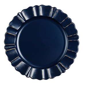 Placa de cargador de metal de aluminio duradero respetuoso con el medio ambiente hecho a mano diseño redondeado ondulado festoneado estilo moderno banquete de boda Catering - Product Image 6