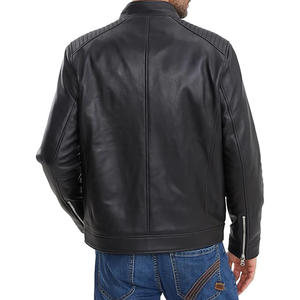 Veste en cuir d'agneau véritable de haute qualité, très vendue, conçue sur mesure pour hommes, fermeture simple boutonnage, pour l'hiver. - Product Image 2