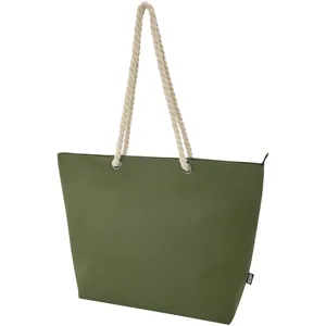 Bolsa de Mano Promocional de 23L, Material Reciclado Certificado GRS, Termica Da Spiaggia con Asas de Cordón Panamá para Uso en la Playa - Product Image 4