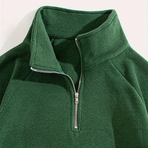 Streetwear athlétique décontracté pour hommes, sweat-shirt en molleton à demi-fermeture éclair, pull chaud à manches longues avec logo personnalisé, sweat à capuche au design solide, vente en gros - Product Image 3