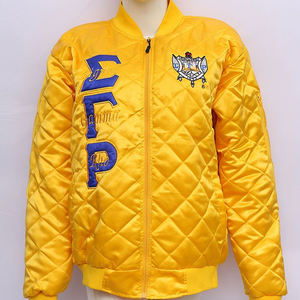 Veste matelassée d'hiver pour femmes grande taille en gros Sigma Gamma Rho tissu satiné respirant coupe-vent avec logo brodé - Product Image 3